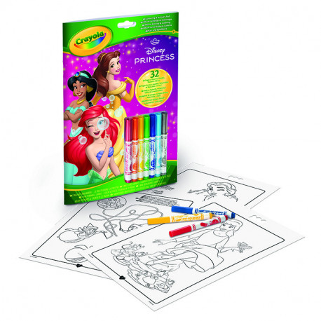 LIBRO ACTIVIDADES Y COLOREAR PRINCESAS DISNEY 7 ROTULADORES 