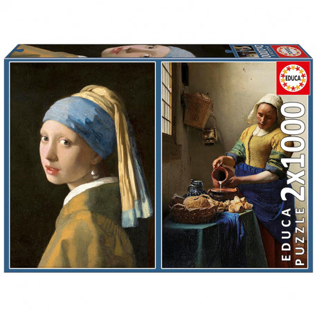 PUZZLE 2x1000P LA JOVEN DE LA PERLA + LA LECHERA