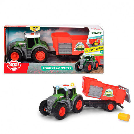 TRACTOR FENDT GRANJA TRAILER 26 CM LUZ Y SONIDO