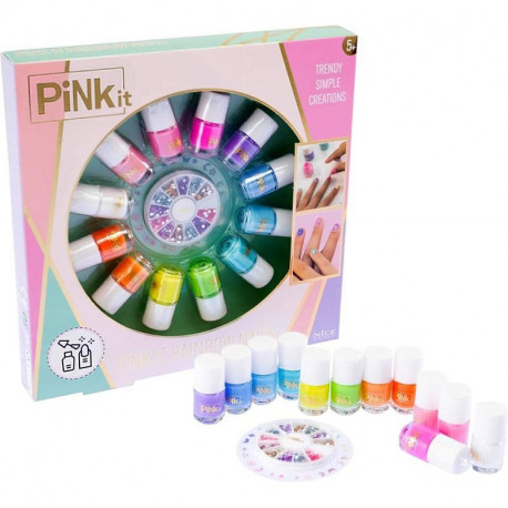 PINK IT RAINBOW UÑAS