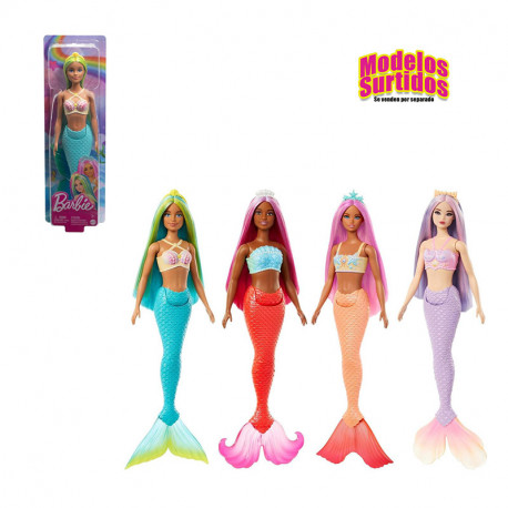 BARBIE MUÑECA SIRENA SURTIDA CON COLA RIGIDA