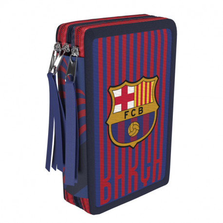 FC BARCELONA PLUMIER 3 PISOS CON MATERIAL ESCOLAR