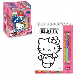 SET DE COLOREAR CON LAPICES DE COLORES HELLO KITTY 
