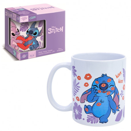 TAZA CERAMICA 325 ML EN CAJA REGALO STITCH SAFE