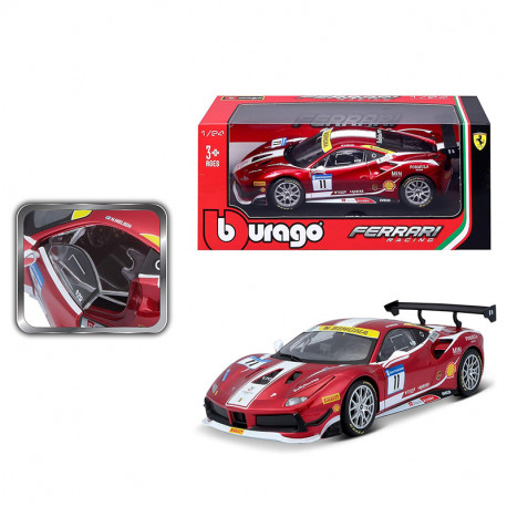 BURAGO 1:24 FERRARI RACING 458 CHALLENGE METAL