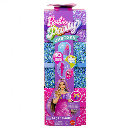 BARBIE PARTY UNBOXED GRWM MUÑECA SORPRESA CON PALETA ROSA