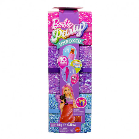 BARBIE PARTY UNBOXED GRWM MUÑECA SORPRESA CON PALETA ROJA