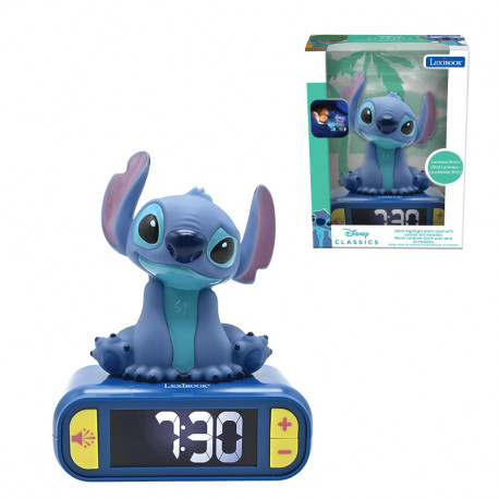 RELOJ DESPERTADOR DIGITAL LUZ NOCTURNA STITCH