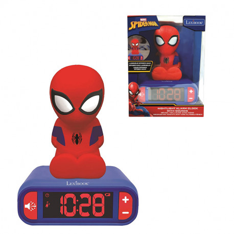 RELOJ DESPERTADOR LUZ NOCTURNA SPIDERMAN