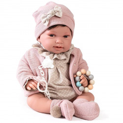 MUÑECA RECIEN NACIDA CON PESO PIPA PASEO CON MORDEDOR 42 CM