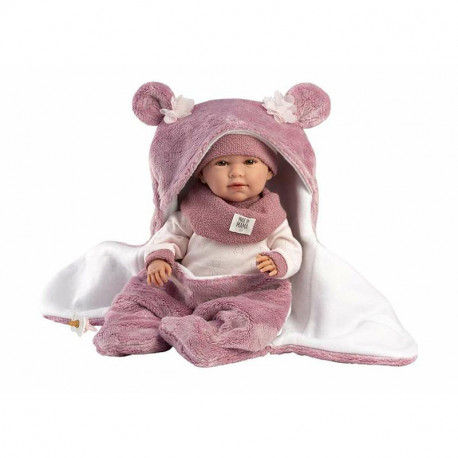 MUÑECA MIMI LLORONA SAQUITO FUCXIA 42CM