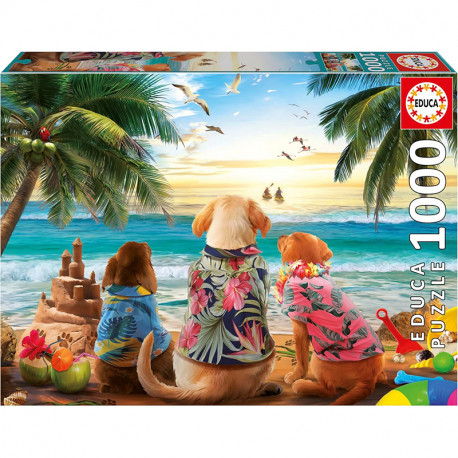 PUZZLE 1000P PERROS EN LA PLAYA