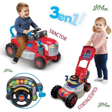 CORREPASILLOS CONVERTIBLE 2 EN 1 TRACTOR Y CORTACESPED ROJO