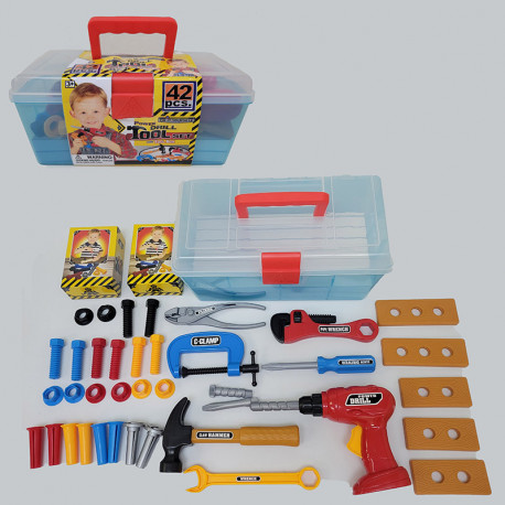 CAJA DE HERRAMIENTAS CON TALADRO ( 42 PCS ) 