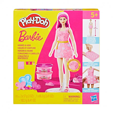 PLAYDOH BARBIE DISEÑADOR DE MUÑECAS CORAZONES Y CABELLOS