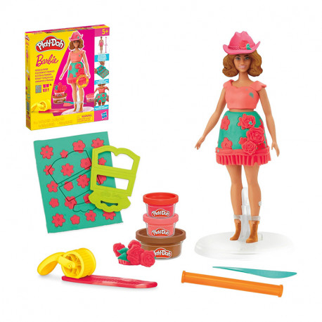 PLAYDOH BARBIE DISEÑADOR DE MUÑECAS ROSAS Y CERQUILLOS