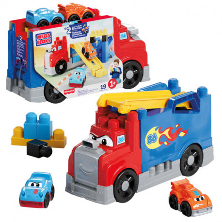 MEGA BLOKS CAMION DE CARRERAS Y CONSTRUCCION