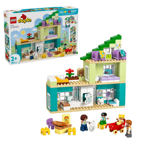 DUPLO CASA FAMILIAR MODERNA 3 EN 1 CON FIGURAS