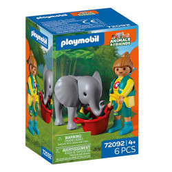ZOO ELEFANTE BEBE Y CUIDADORA