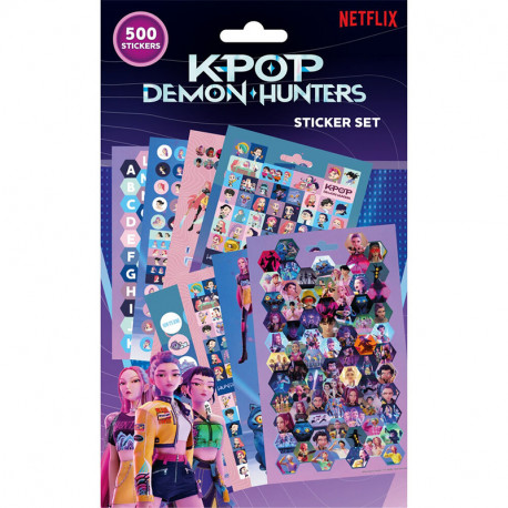 LIBRETA DE PEGATINAS 500 PCS K-POP DEMON HUNTERS