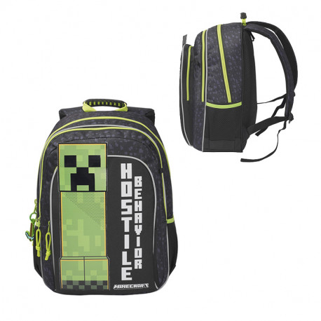 MINECRAFT MOCHILA ESCOLAR ADAPTABLE A TROLLEY HOSTILE BEHAVIOR
