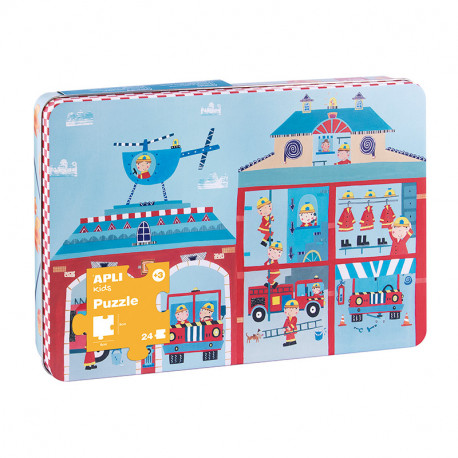 PUZZLE ESTACION DE BOMBEROS 24U CAJA METALICA