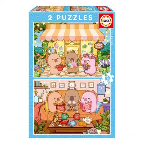PUZZLE 2x48P CAPYBARAS CAPYFUN