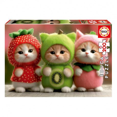 PUZZLE 200P GATITOS FRUTALES