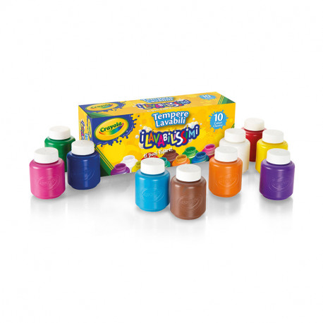 TEMPERAS 10 LAVABLES COLORES SURTIDOS 