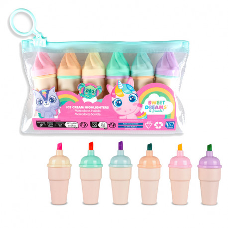 SET 6 MARCADORES EN FORMA DE HELADO SWEET DREAMS & FRIENDS  