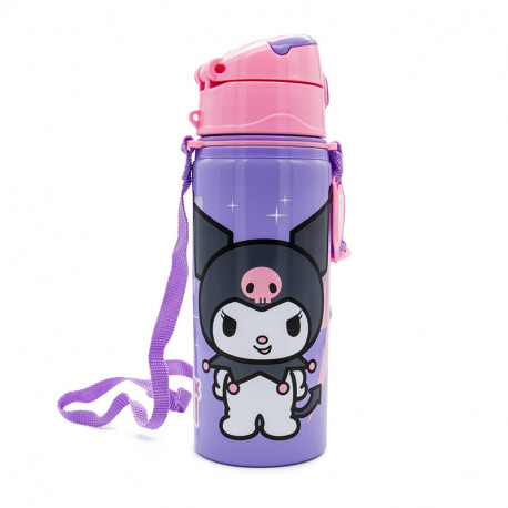 BOTELLA ALUMINIO CON ASA 600ML KUROMI 