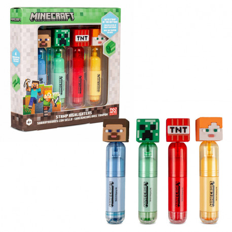 PACK 4 MARCADORES CON TOPPER MINECRAFT