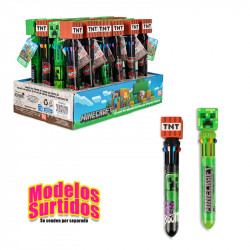 BOLIGRAFO 10 COLORES CON TOPPER 3D MINECRAFT