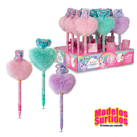 BOLIGRAFO POMPON CORAZON CON TOPPER 3D SWEET DREAMS 