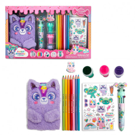 CUADERNO DE PELUCHE CON PAPELERIA SWEET DREAMS