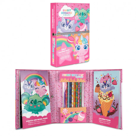 BLOC DE ACTIVIDADES 2 EN 1 CON LAPICES  SWEET DREAMS