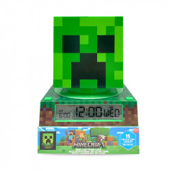 LAMPARA 3D CON DESPERTADOR Y FECHA MINECRAFT  