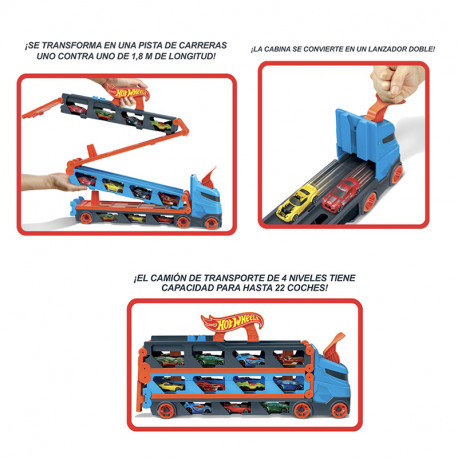 HOTWHEELS CAMION DE TRANSPORTE CONVERTIBLE