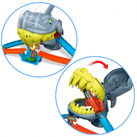 HOTWHEELS CITY PLAYA DE BOCA DE TIBURON PISTAS PARA COCHES DE JUGUETE