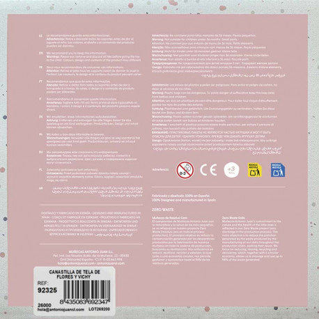 CANASTILLA DE TELA DE FLORES Y VICHY