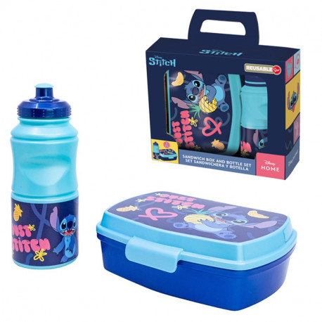 SET VUELTA AL COLE EN CAJA REGALO BOTELLA STITCH