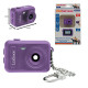 MINI CAMARA DIGITAL LLAVERO LUZ MORADO CON MEMORIA FLASH INCORPORADA