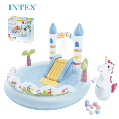 CENTRO JUEGOS AGUA CASTILLO UNICORNIO 196X178X127CM