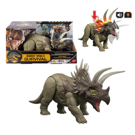 DINOSAURIO JURASSIC WORLD WILD ROAR TRICERATOPS
