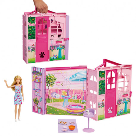 BARBIE CASA DE ESCAPADAS CON MUÑECA