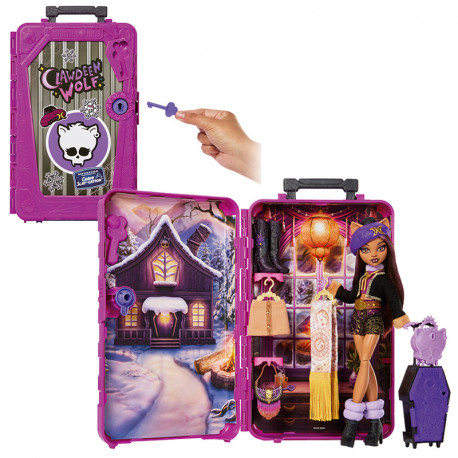 MONSTER HIGH SKULLTIMATE SECRETS MUÑECA CLAWDEEN WOLF CON ARMARIO