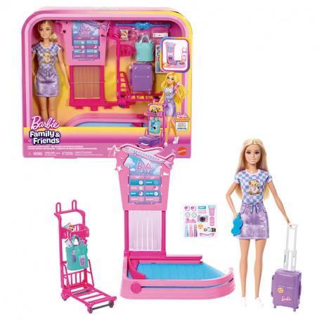 BARBIE MALIBU CON SET DE JUEGO RETIRADA DE EQUIPAJE