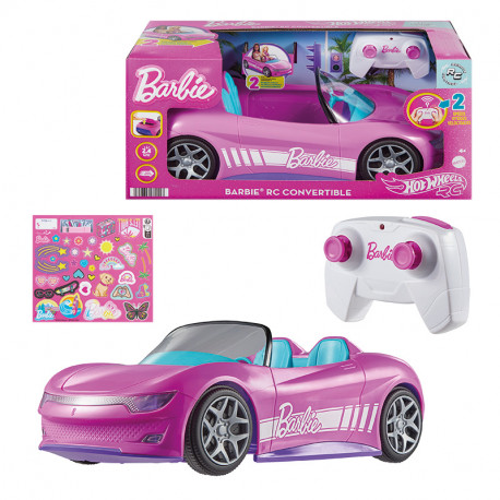 HOTWHEELS RC BARBIE COCHE ROSA DESCAPOTABLE DE JUGUETE TELEDIRIGIDO