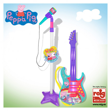 GUITARRA Y MICROFONO CON FUNCIONES PEPPA PIG
