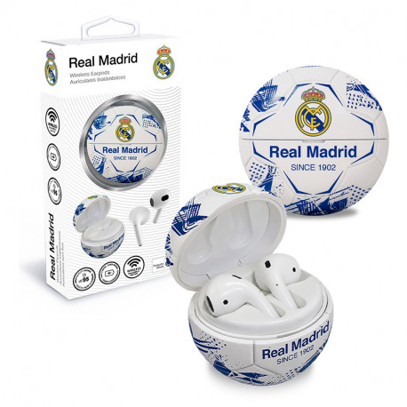 AURICULARES INALAMBRICOS EN FORMA DE PELOTA REAL MADRID 